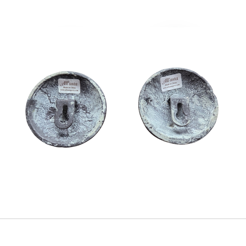 Antique Style Shabby Chic Rustic Floral Door Knob Size Wall Hooks Set of 2 - Picture 3 of 8